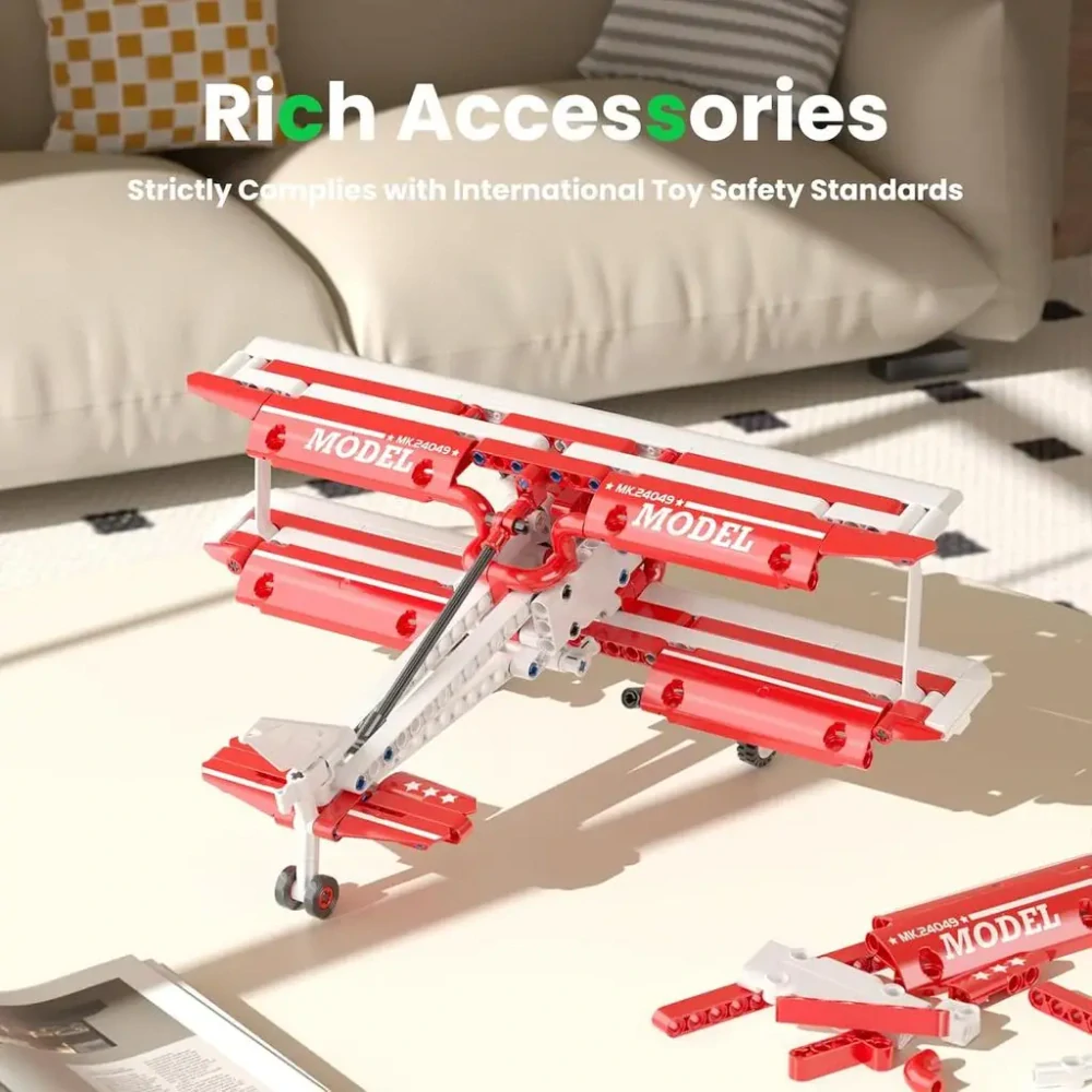 Červený dvojplošník Mould King 24049