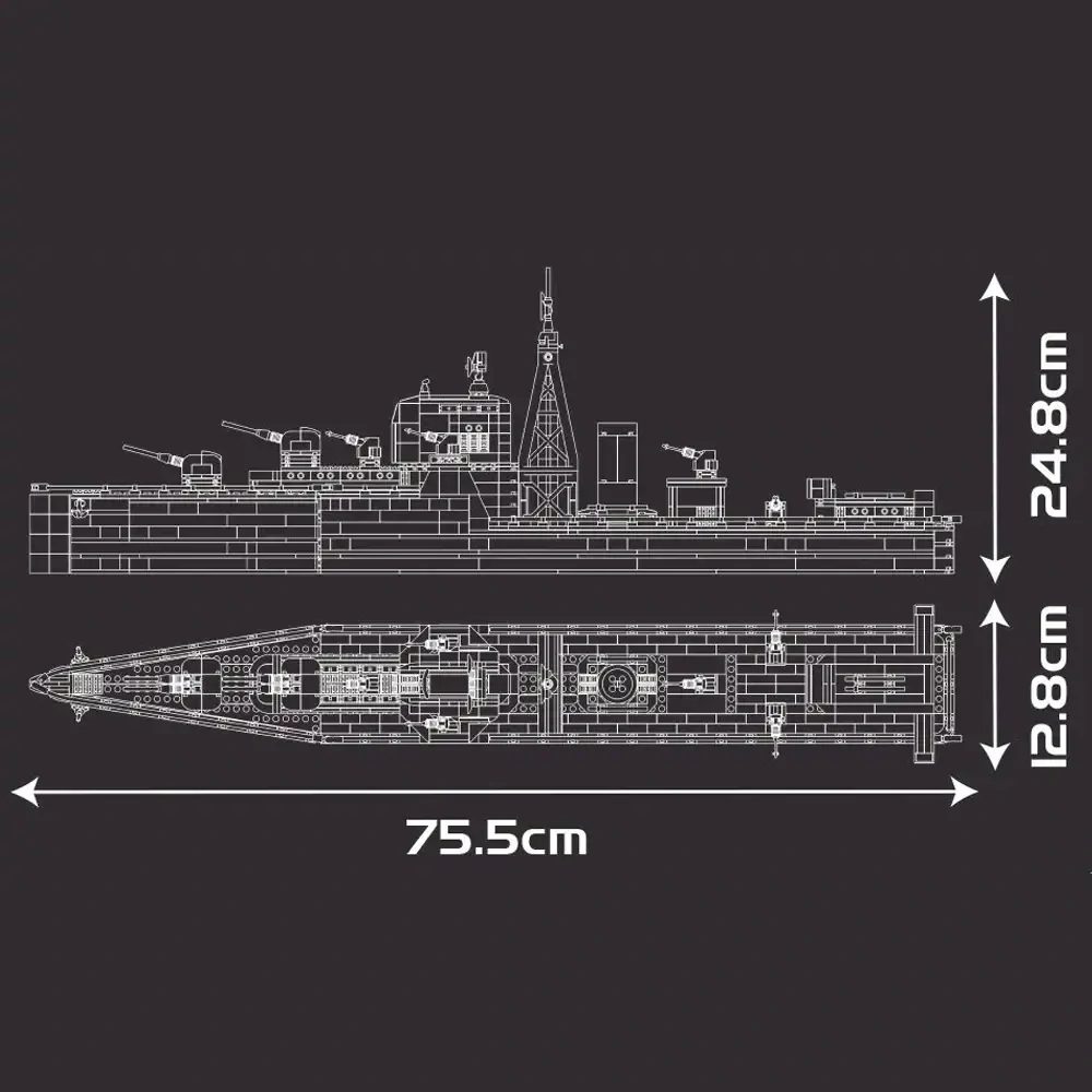 Torpédoborec třídy Battle Mould King 10133
